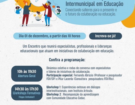 Inscrições abertas para o VI Encontro Nacional da Rede de Colaboração Intermunicipal em Educação